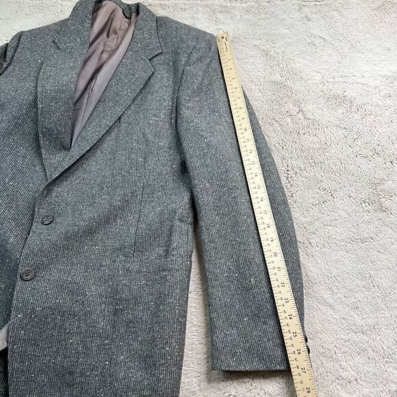 Yves St Germain Wool Blend Gray Tweed Blazer Jacket Mens Size 44 Coat Vintage - Picture 12 of 13